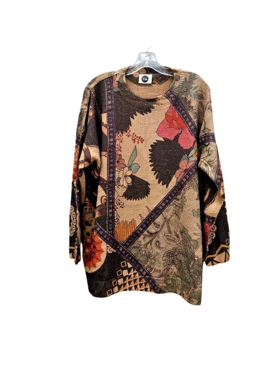 Yuma Sweaters - Yuma Chinese Brand Vintage Graphic Print Knit Pullover Sweater Unisex XXL